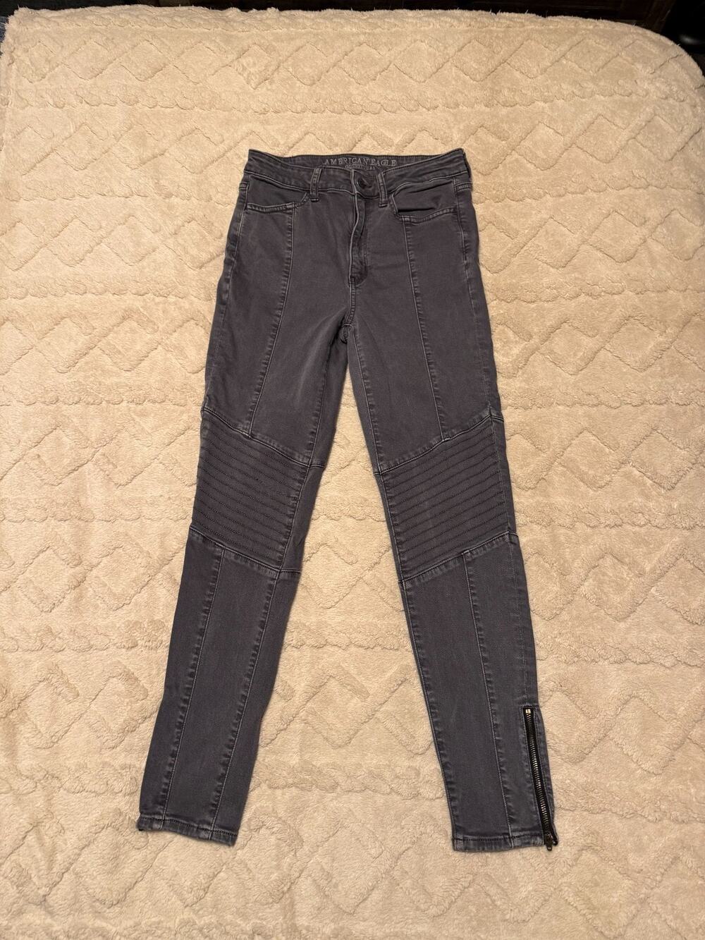 American Eagle Jegging 6 Short Zip Moto Hi Rise